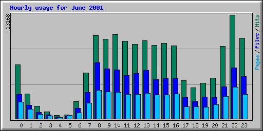 Hourly usage for June 2001