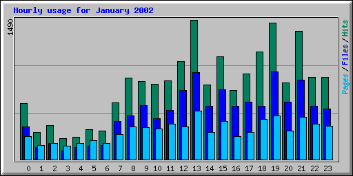 Hourly usage for January 2002